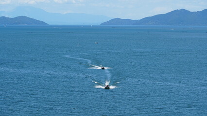 Obraz premium Summer Scenery of Lake Biwa, Shiga, Japan