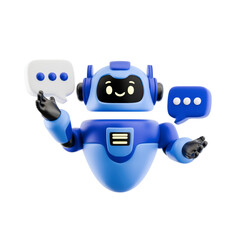 Chatbot Bot AI Assistant Robot with Speech Bubbles for Communication and Support