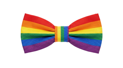 Colorful rainbow pride stripe pattern fabric bow tie