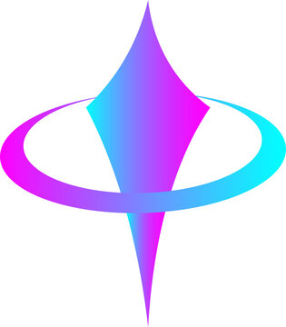 Abstract Gradient Star With Orbit Ring Logo