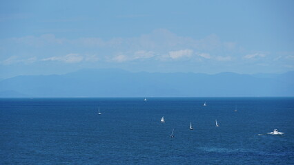 Obraz premium Summer Scenery of Lake Biwa, Shiga, Japan
