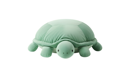 Soft Green Plush Turtle Toy Closeup.