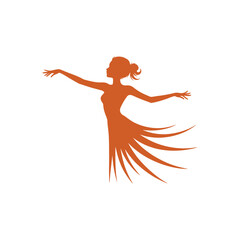 Silhouette of a graceful dancer in motion. © riiicil