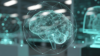 Illuminated neural network depicting advanced ai technology