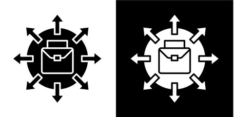 Scale Up Arrows  Icon Set White Glyph Style Collection