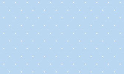 5枚の花びらが合わさったシンプルな花マークをドットで繋いだ縦に長いひし形の格子柄