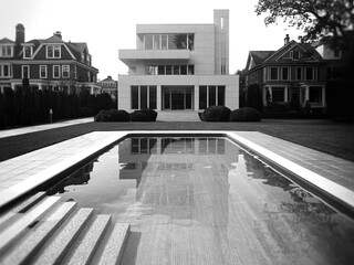 Modern House with Swimming Pool and Traditional Homes Keywords: house, modern, architecture