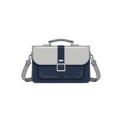 Modern Briefcase with Shoulder Strap and Buckle Detail.