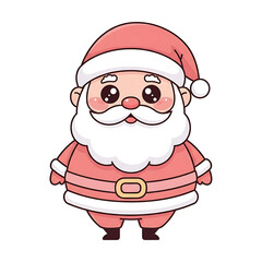 Cute cartoon Santa Claus character with rosy cheeks and smile  
