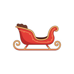 Red Santa Claus Sleigh with Gifts.
