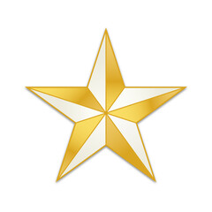 Obraz premium Golden star on a white background.