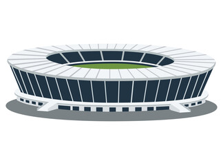 modern, round stadium with a green field, suitable for sports, events, or architectural concepts. © Flash