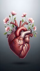 Happy valentine's day festival image with heart and flowers