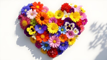 Vibrant flower heart happy valentines day festival image