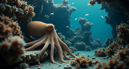 An underwater mermaid salon in a coral castle, where clever octopus stylists use their gentle tentacles to apply deep-conditioning masks made from rare kelp and arctic sea kelp oil, while schools of t