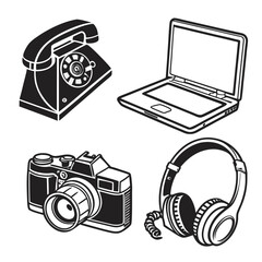 Vintage technology icons
