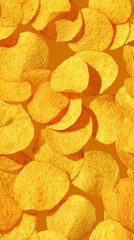 Crispy Potato Chips Background Texture