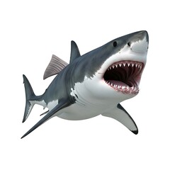 Great White Shark with Open Mouth Showing Teeth.