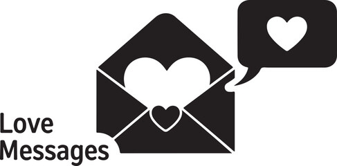 vector illustration of a black and white card with hearts for valentine 