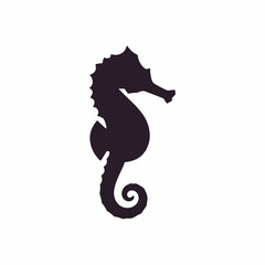 seahorse vector silhouette isolated on white background © Reni