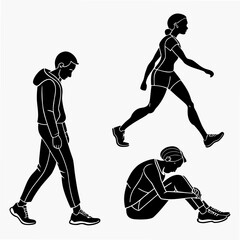 Illustrations of different exercise stages