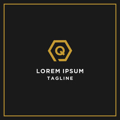 pq or qp hexagon logo