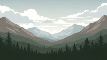 mountain landscape with clouds