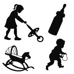 Children's playtime silhouettes