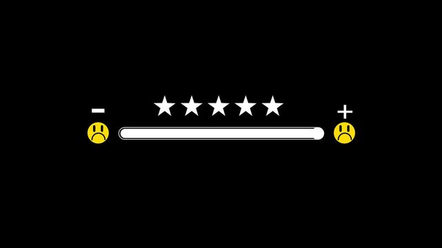 glowing Customer rating concept with businessman five-star feedback bar, representing user experience, client satisfaction, online review, service evaluation, digital feedback, and performance.4k