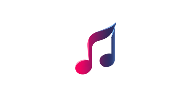 Colorful Music Note Icon on transparent Background, Gradient Eighth Note Symbol - Powered by Adobe