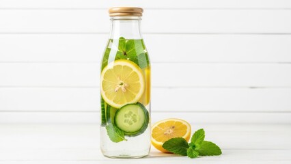 glass of water with lime