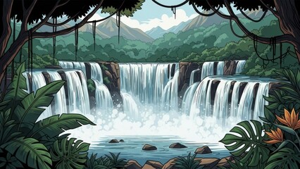 waterfall in the jungle