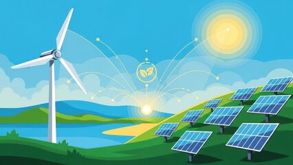 solar panels and wind turbines