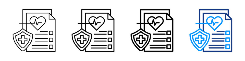 Medical Policy Icon Different Style Outline Collection Set.