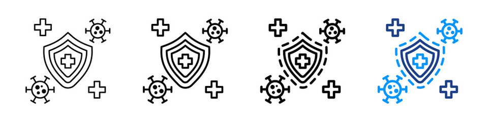Disease Prevention Icon Different Style Outline Collection Set.