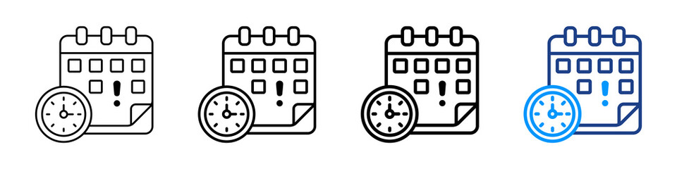 Appointment Reminder Icon Different Style Outline Collection Set.