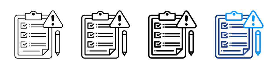 Risk Assessment Icon Different Style Outline Collection Set.