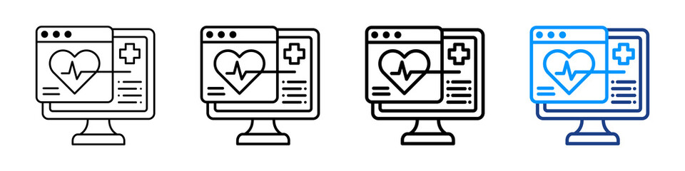 Health Dashboard Icon Different Style Outline Collection Set.