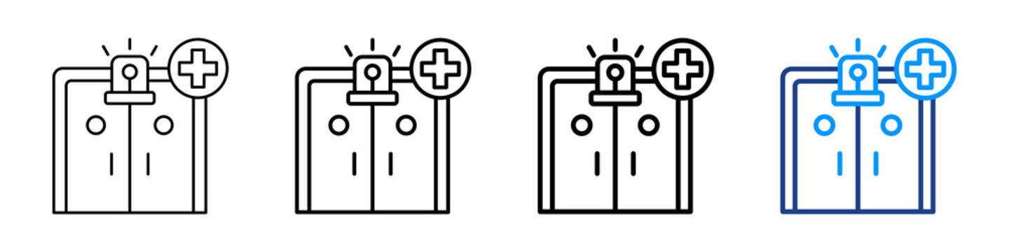 Emergency Room Icon Different Style Outline Collection Set.