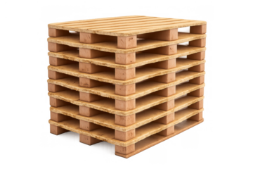 Wooden pallets stacking, symbolizing logistics, cargo, storage, and global shipping industry transportation