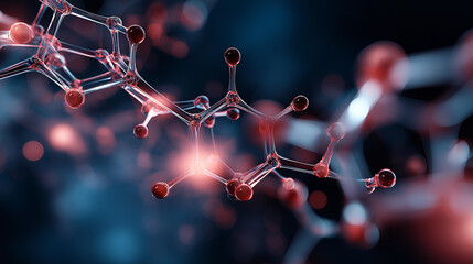 Detailed visualization of molecular structure for advanced scientific research, high-resolution image of molecular network for biochemical studies, compound analysis, chemical investigation,