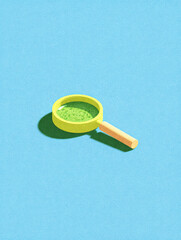Minimal Illustration of a Magnifying Glass on Blue Background