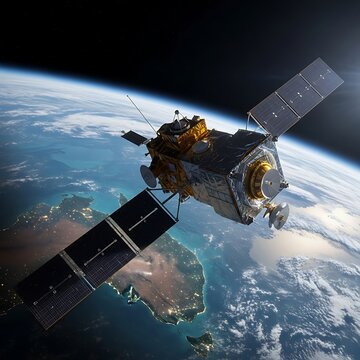 Satellite Orbiting Earth - Capturing Scientific Data and Imagery.