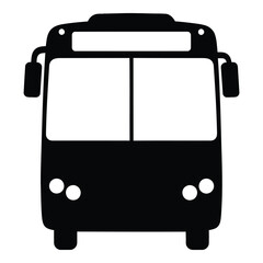 Simple black and white illustration of a public transportation bus vehicle