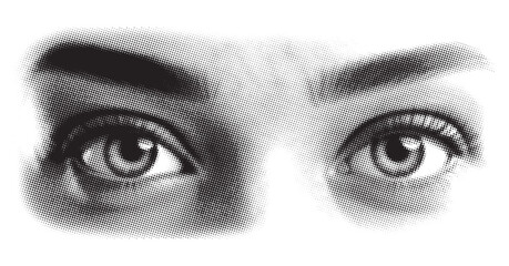 Intense gaze a detailed charcoal drawing of a pair of human eyes