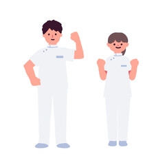 看護師・医療スタッフのイラスト / Male and Female Nurses Illustration