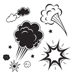 Explosion and cloud illustrations