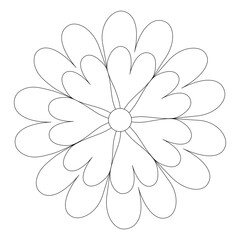 Floral Flower SVG Cut File, Elegant Botanical Line Art, Floral Vector Design for Cricut and Silhouette, Coloring Pages. Valentine's day