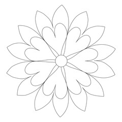 Floral Flower SVG Cut File, Elegant Botanical Line Art, Floral Vector Design for Cricut and Silhouette, Coloring Pages. Valentine's day