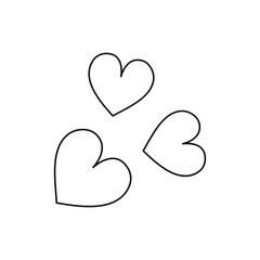 Hearts Coloring Page SVG, Decorative Love Hearts Line Art, Black and White Vector Outline. Valentine's Day.